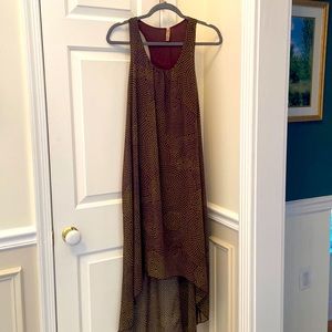 Brown Sheer Printed Dress